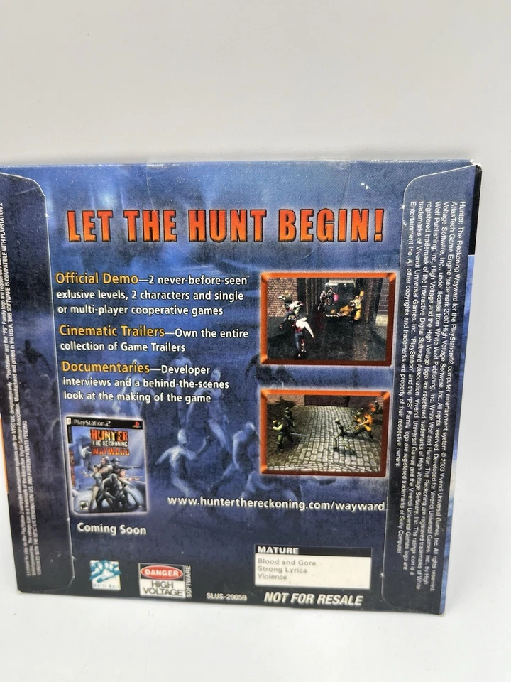 NEW Hunter The Reckoning Wayward Demo Disc W/Exclusive Levels Bonus Content PS2 - Image 4 of 4