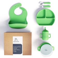 BPA-Free Silicone Baby Feeding Set, Baby Plates and Bowls Set, Baby Led Weani...