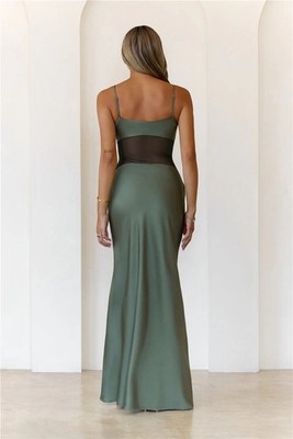 mesh panel maxi dress Slash Neck Mesh Panel Wrap Maxi Dress In Black | EGO US