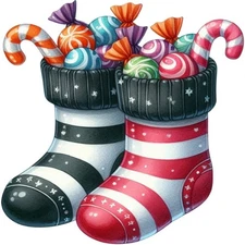 30 Custom Christmas Candy Stockings Personalized Address Labels