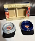 Civil War Centennial Ashtrays 1960s Union/Confederate Hats NEW In Box