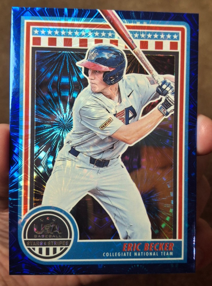2025 PANINI USA BASEBALL STARS & STRIPES ERIC BECKER BLUE FIREWORKS /75 #63