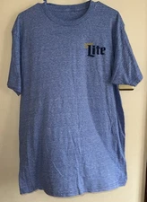 Men’s Miller Lite Short Sleeve Blue T-Shirt Large Beer
