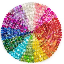 Cludoo Large Hole Glass Beads for Jewelry Making, 224PCS Large, 13 Colors