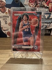 2024-25 Panini Prizm Jared McCain Red Prizm #222 76ers Basketball Rookie