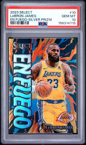 LEBRON JAMES 2023 Select En Fuego Silver Prizm Insert PSA 10