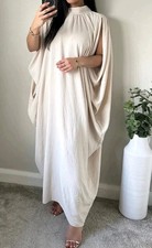 Zara Kaftano Midi Tunica Greca Abito Senza Perline Abaya Aab Freesize 6-12