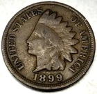 1899 Indian Head Cent Penny Good Condition 1c One Cent US Coin- 0894