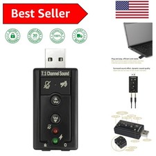 Compact 7.1 USB Audio Adapter - Crisp Sound Multiple Platform Compatibility