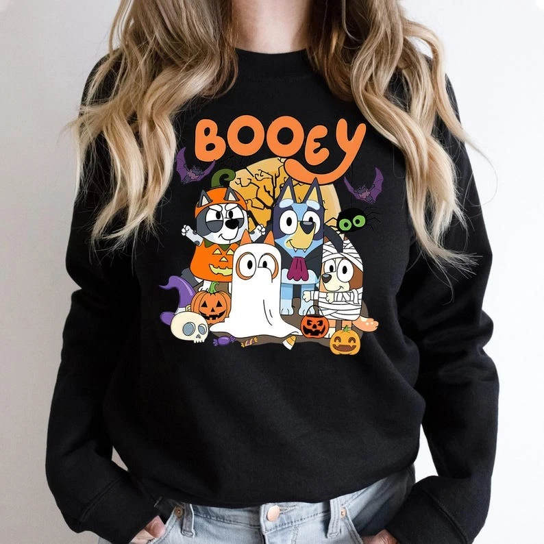 Vintage 90S Halloween Movie Sweatshirt, Bluey Halloween Movie Character Sweater