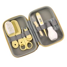 ZELINYE Baby Grooming Kit, 8 in 1 Hair Brush/Nail 8 Piece Set, Yellow
