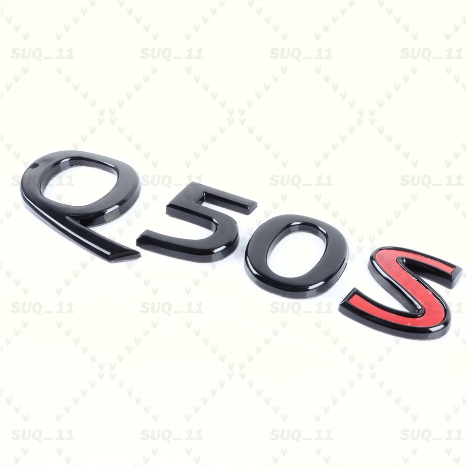 For Infiniti Q50S Rear Trunk Letter Badge Emblem 3D Nameplate Sport Gloss Black Foto 4 de 4