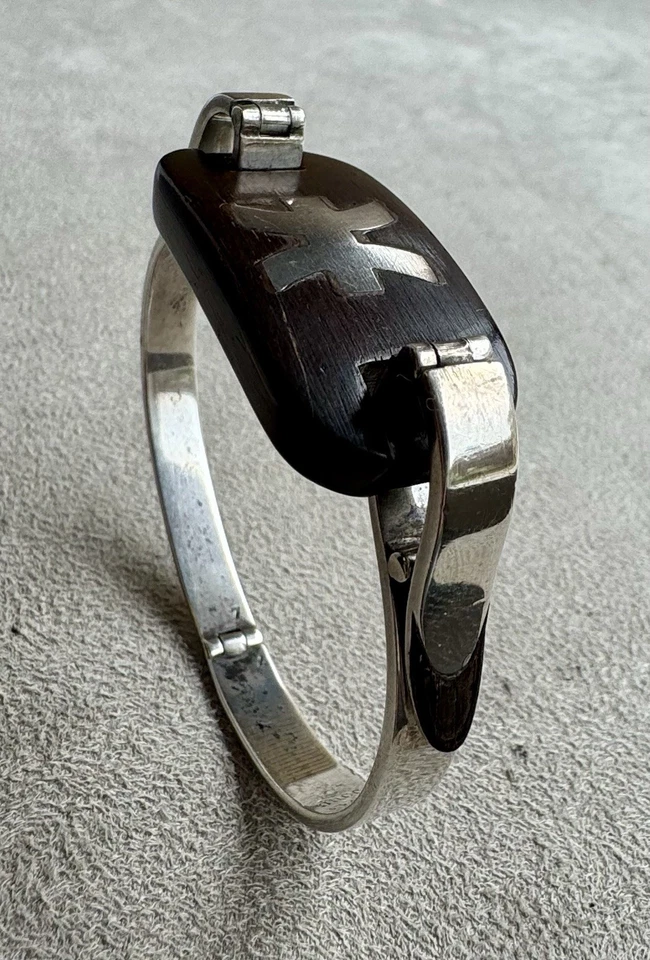 Браслет из чистого серебра и дерева 1970-е GUCCI Италия - Изображение 4 из 4