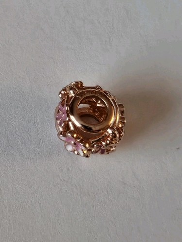 New Genuine Rose Gold and Pink Daisy Charm - Bild 7 von 8
