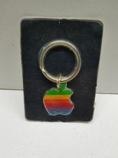 Vintage Apple Macintosh Rainbow Multi-Color Computer Logo Key Chain Sealed 1980s