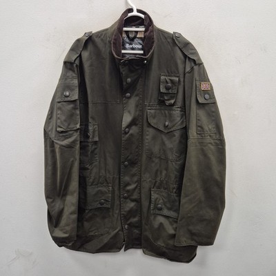 Barbour Cowen Commando Wax Waterproof Green Cargo Military Utility Jacket C  44 UK