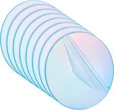 8Pcs Clear Circle Acrylic 3.76" Iridescent Plastic Plates 1In Thick round Blanks
