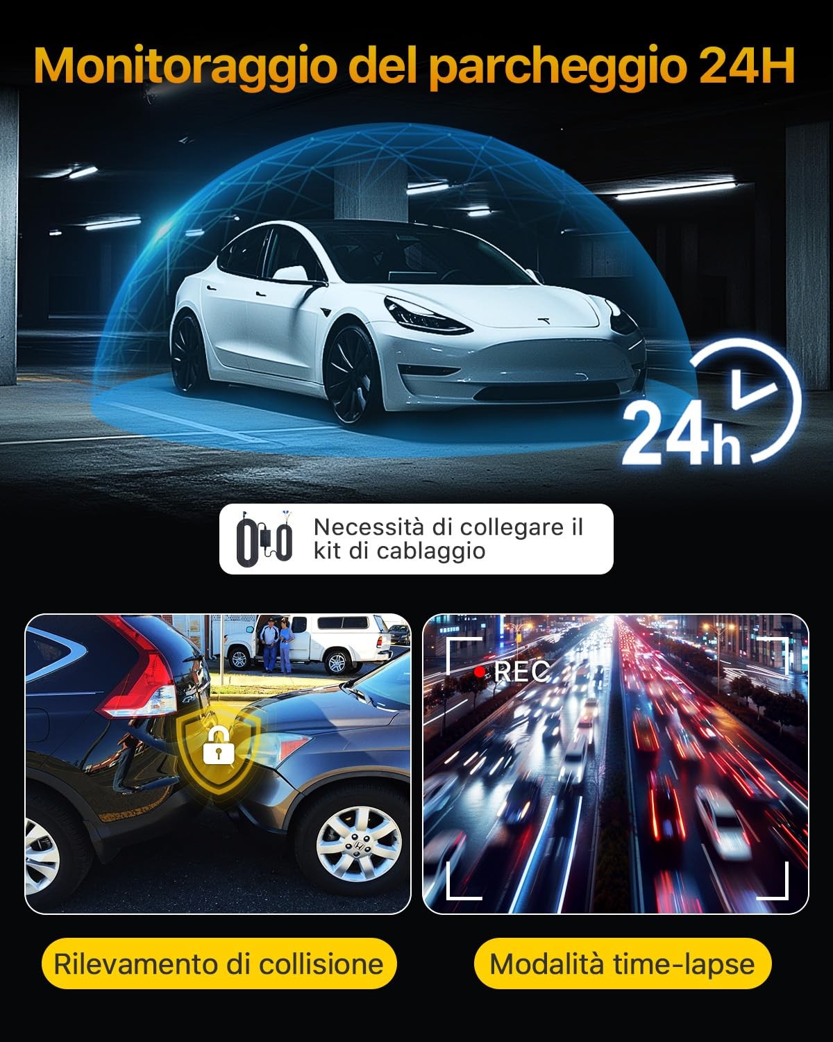 GKU - 4K Dash Cam Auto 5g WIFI Telecamera per Auto con Sd 64G 1.47 Schermo IPS GPS - Miniatura 6