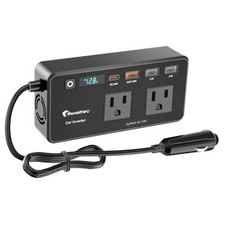 200W Car Inverter 12V-110V AC Converter LED USB-C PD 4-Port  LED display 200BX