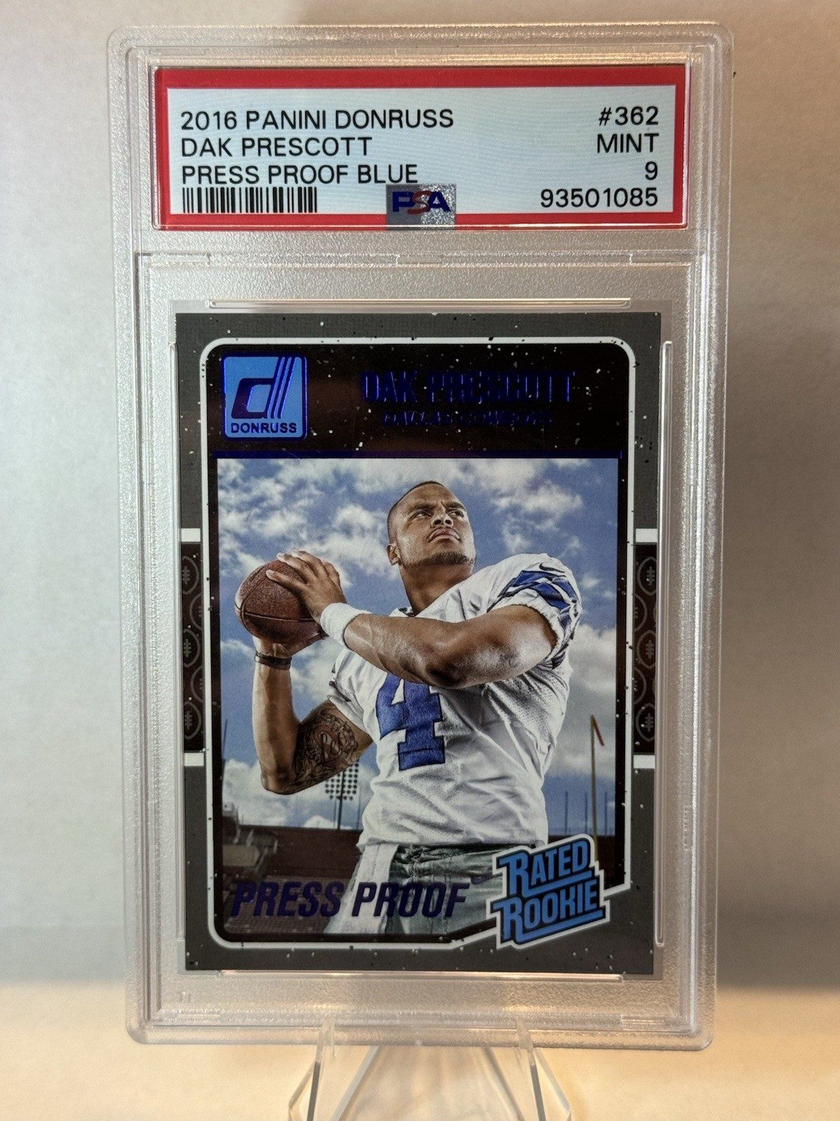 2016 Donruss - Rated Rookies Dak Prescott #362 Press Proof Blue (RC)