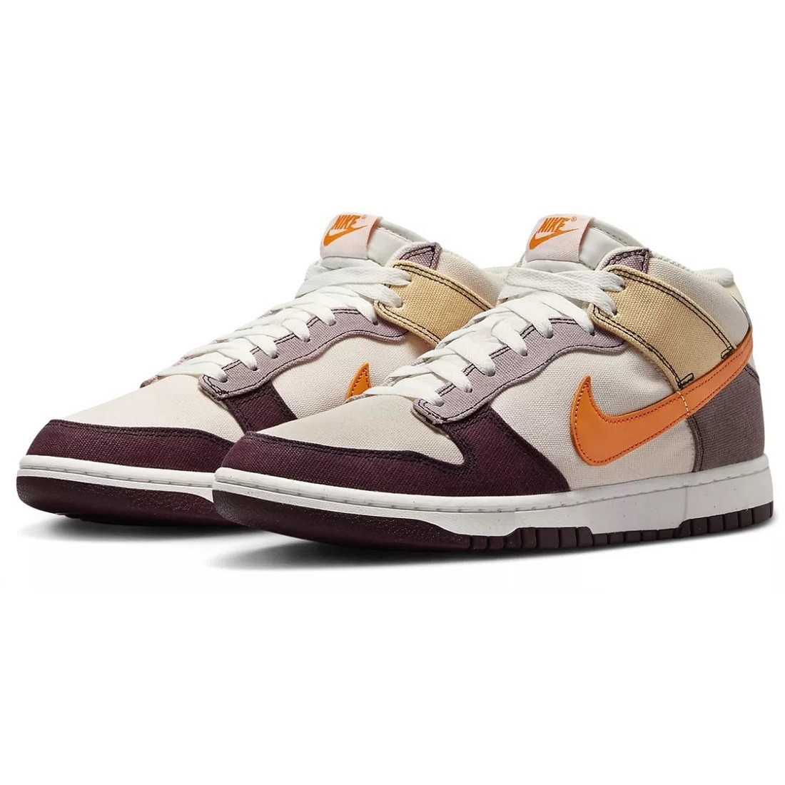 NIKE Men 8.0US Dunk Mid Multi Natural/Red Beans/Light Red Beans/Dark Brown/Beige