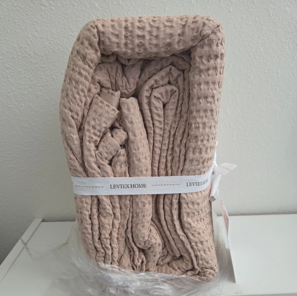 Gofre Levtex Cloud texturizado 3 piezas Juego de funda nórdica King/Cal King - Rubor Foto 4 de 4