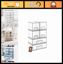 Clear Stackable Storage Drawers - Acrylic Makeup Organizer, Durable Plastic Bins