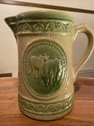 A E Hull Salt-Glazed Stoneware  Grazing Cow Pitcher