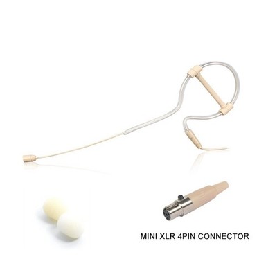 Beige Ohrb��gel Headset Mikrofon f��r klares und transparentes Audio