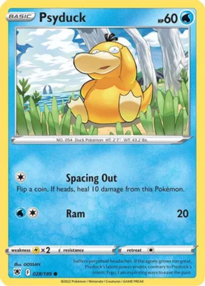 Psyduck - 028/189 - Common (Lp) Astral Radiance - Water Pokémon