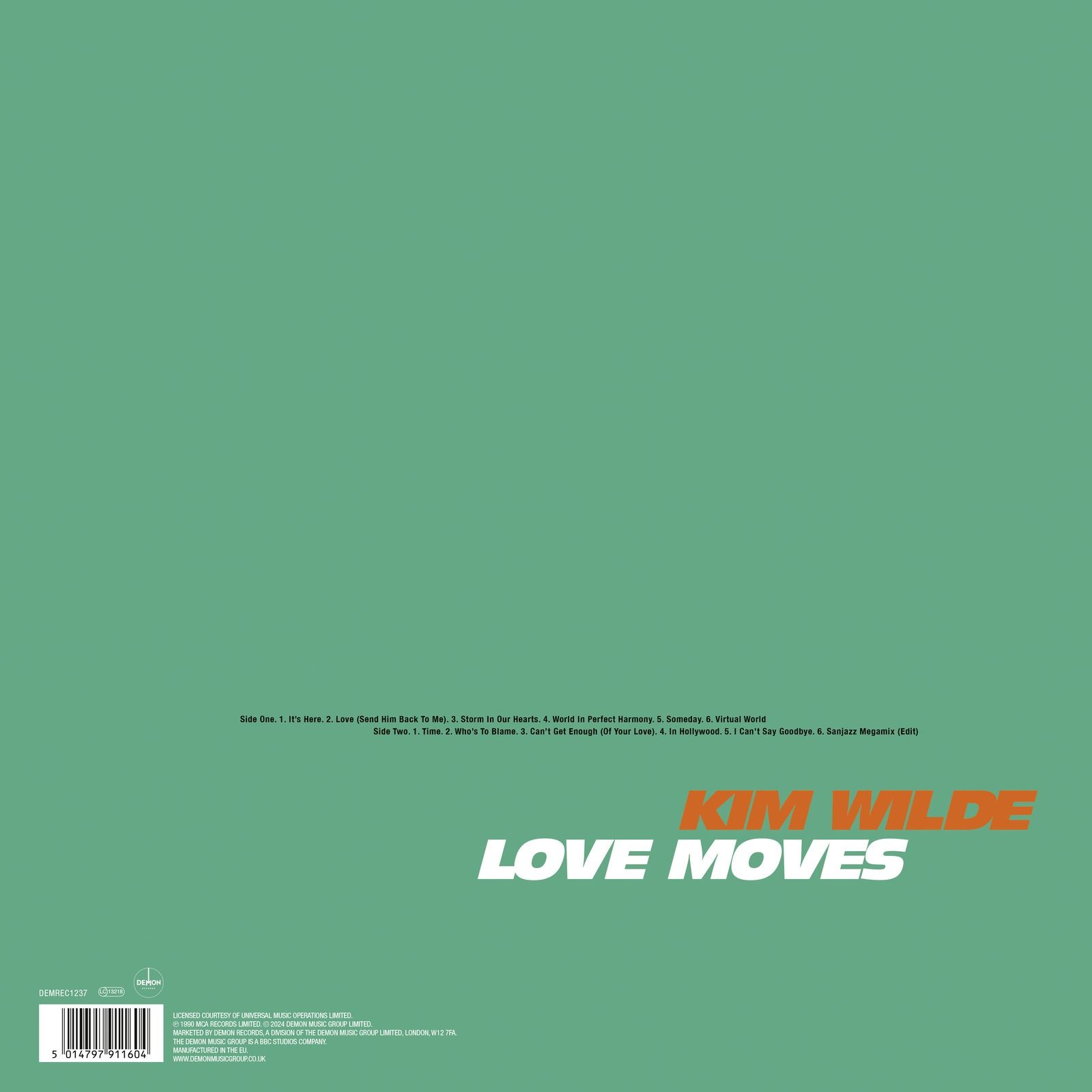 Kim Wilde - Love Moves (Demon Records) Vinyl 12"" Album