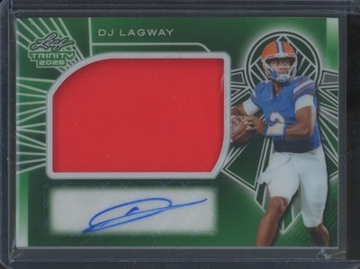 2025 Leaf Trinity Football DJ Lagway #RMM-DJL Jersey Auto Green /6