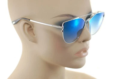 Tom Ford Jacquelyn TF563 18X Damen Übergröße Quadrat Sonnenbrille Silber Blau - Bild 1 von 4