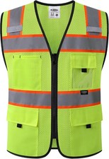 JKSafety Hi Vis Reflective Safety Vest with Pockets ANSI Class 2