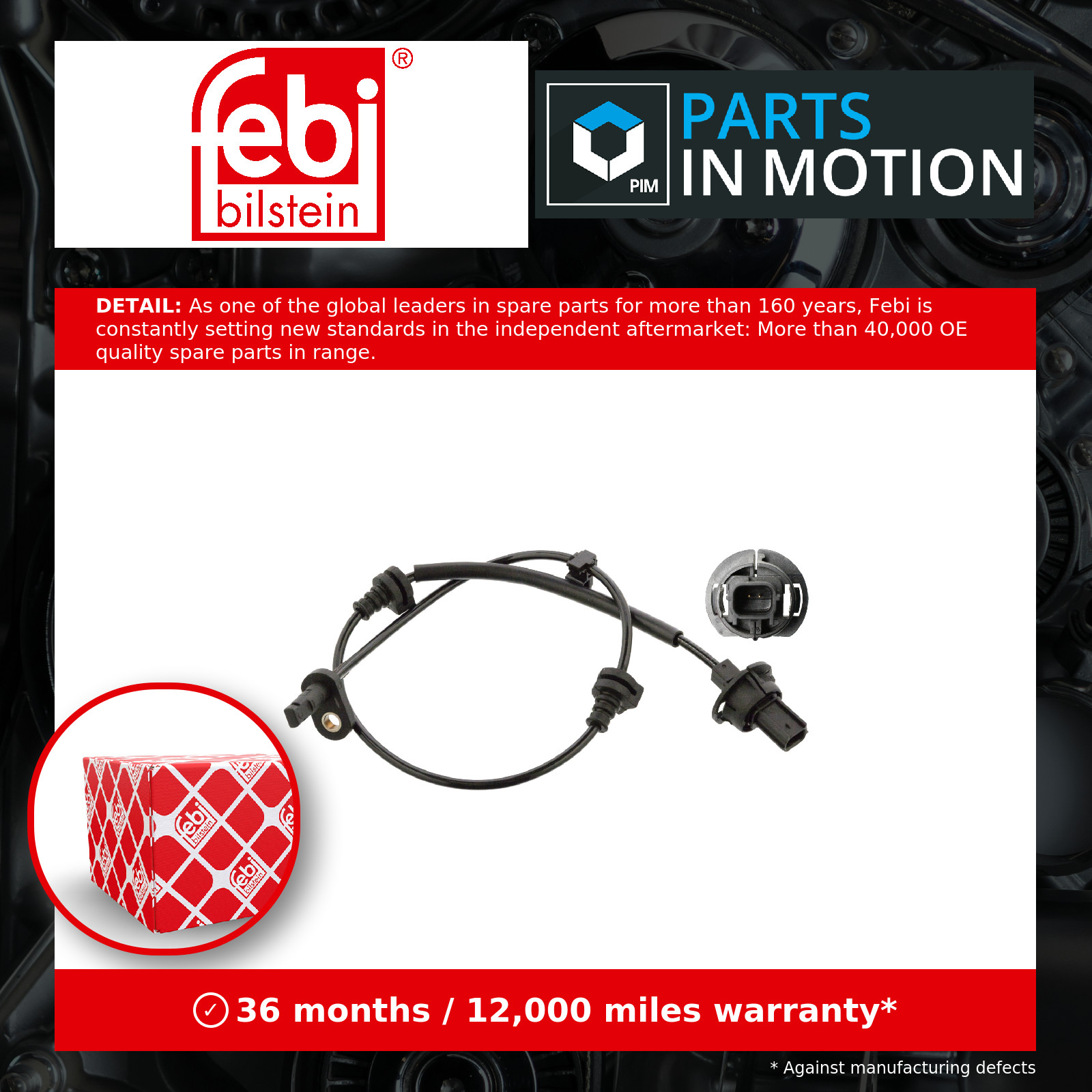 ABS Sensor Front Right 107614 Febi Wheel Speed 57450T7A003 Quality Guaranteed