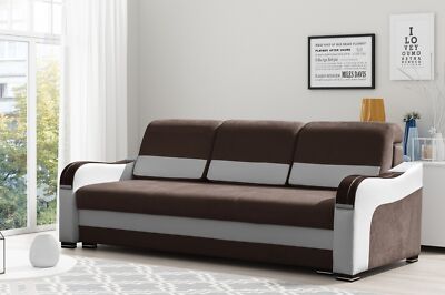 Sofa Volta Schlaffsofa Bettkasten Wohnzimmersofa Stoff mit Kunstleder Cayenne