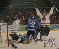 Meghan AGOSTA Signed 8x10 Photo! 3x OLYMPIC GOAL MEDALIST! TEAM CANADA!! W/COA