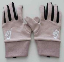 Nike Club Fleece Gloves Women's Medium Embroidered Logo Pink Oxford/White/Black