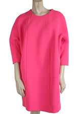 Banana Republic Hot Pink 3/4 Bubble Sleeve Knee Length Shift Party Dress Size 8