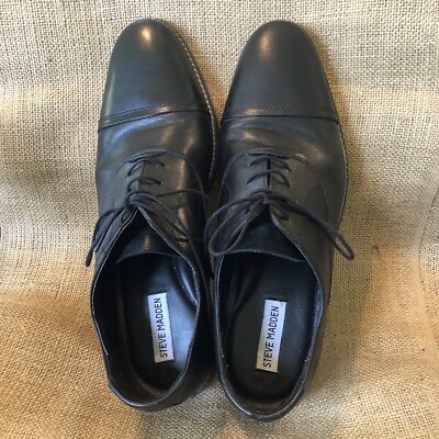 Mens 12 W Steve Madden Black Oxford casual Dress Laceup  display picture 1