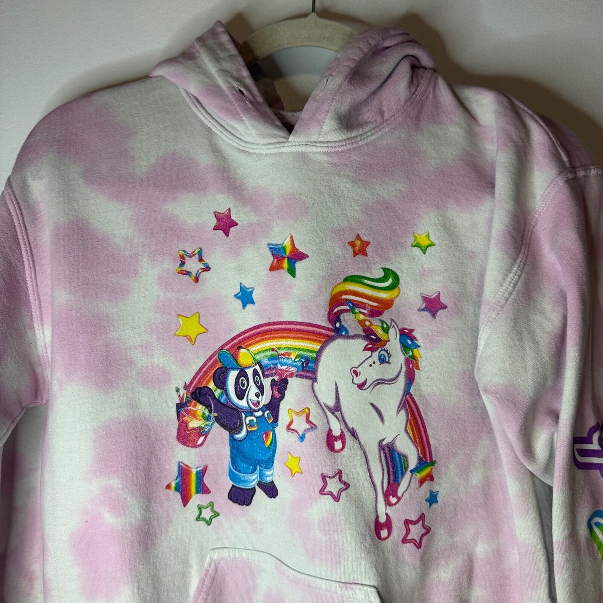 RARE Lisa Frank Pink Tie Dye Hoodie Juniors? XS Pink Tye Dye 2017