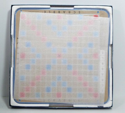 Vintage 1977 Scrabble DELUXE EDITION Game Rotating Turntable & 100 Maroon Tiles