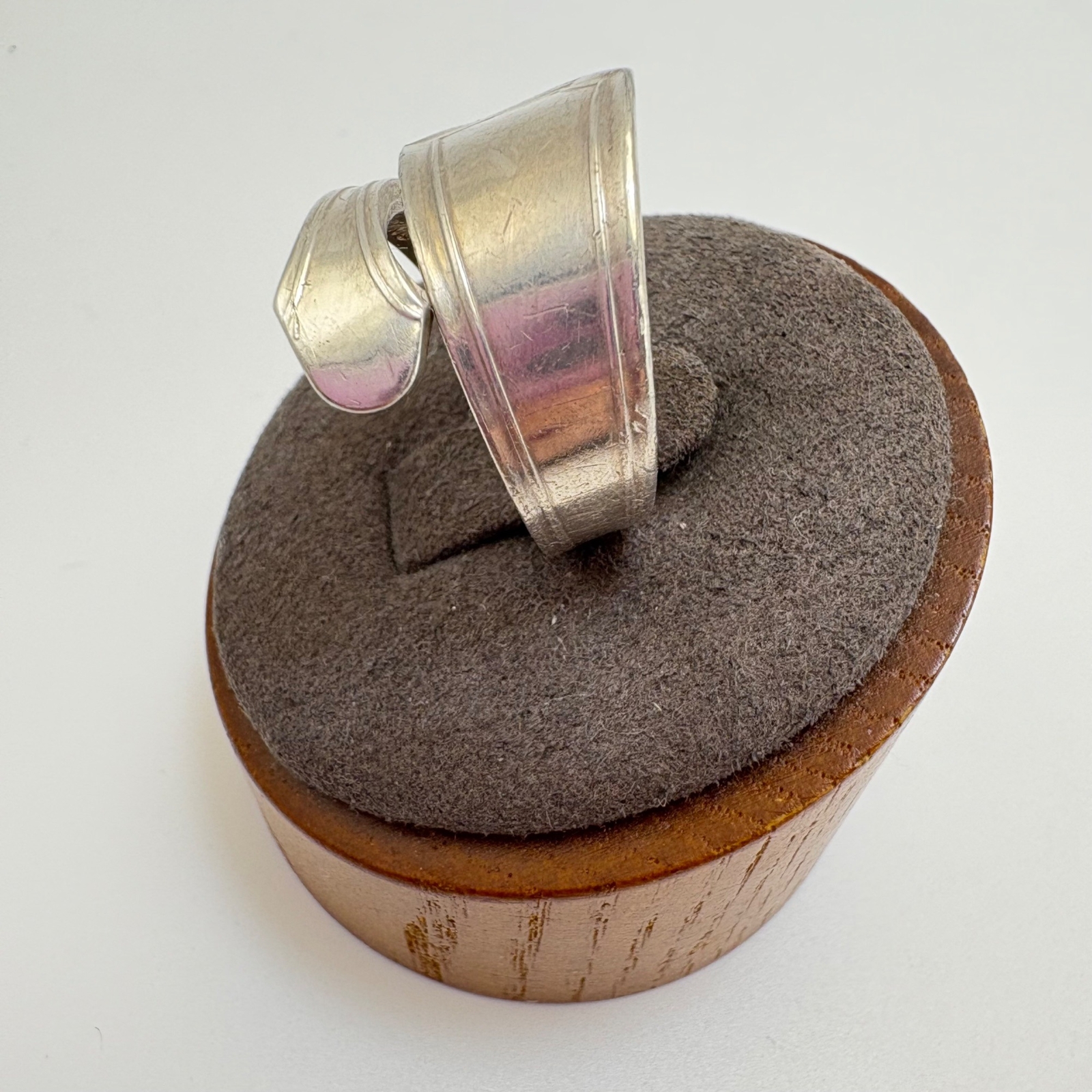 VTG Solid Sterling Silver 925 Spoon Ring Bypass D… - image 2