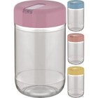 Set of 4 Glass Storage Pots 600ml Food Container Canister for Tea Coffee Sugar