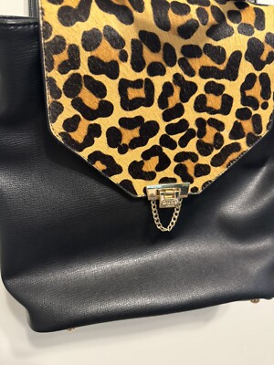 DUNE LONDON GENUINE CALF HAIR SAFFIANO LEATHER CHEETAH 