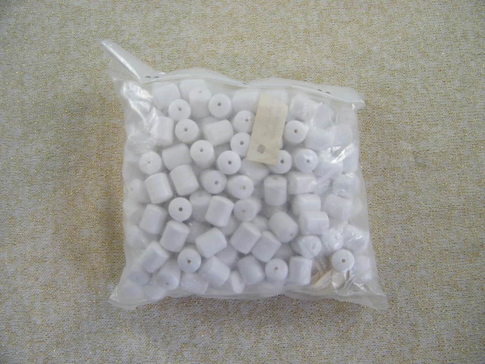 (600) DE COLECCIÓN "JOYERÍA DE IMITACIÓN HONG KONG" ~ CUENTAS DE BARRIL BLANCO Foto 3 de 4