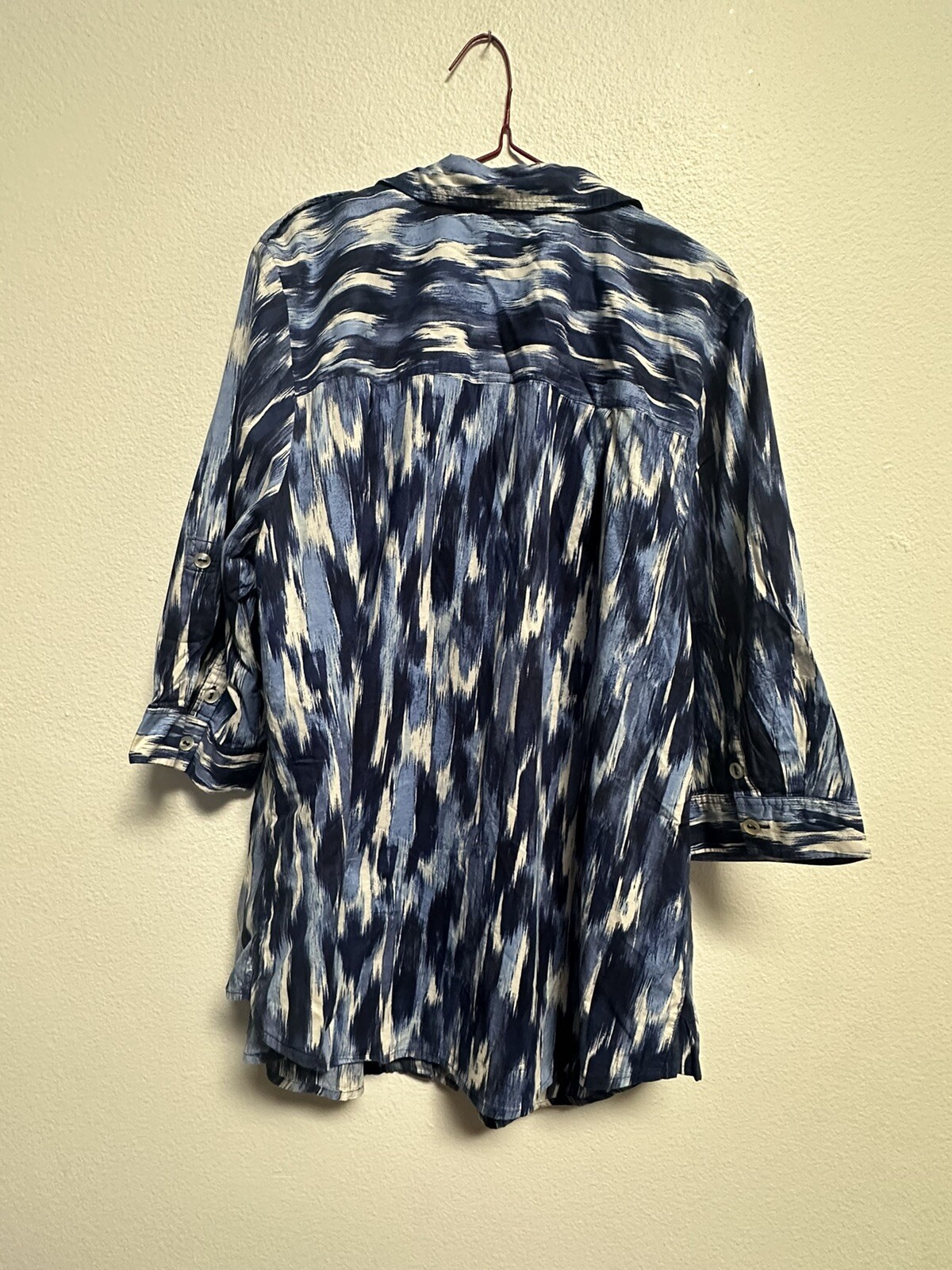 Catherines Button Down Casual Blouse Watercolor A… - image 2