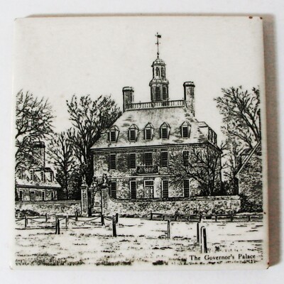 Mosaic The Governor's Palace Ceramic Tile Trivet Williamsburg Colonial 6'' Square