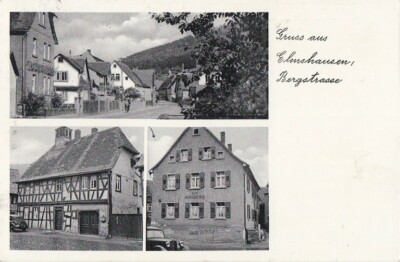 ELMSHAUSEN b. Lautertal Bensheim Odenwald Kr. Bergstraße 3-Bild sw AK 1955