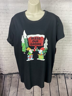 Christmas Shirt Bless Our Gnome Women's 2X Wondershop Sleepwear (M15)